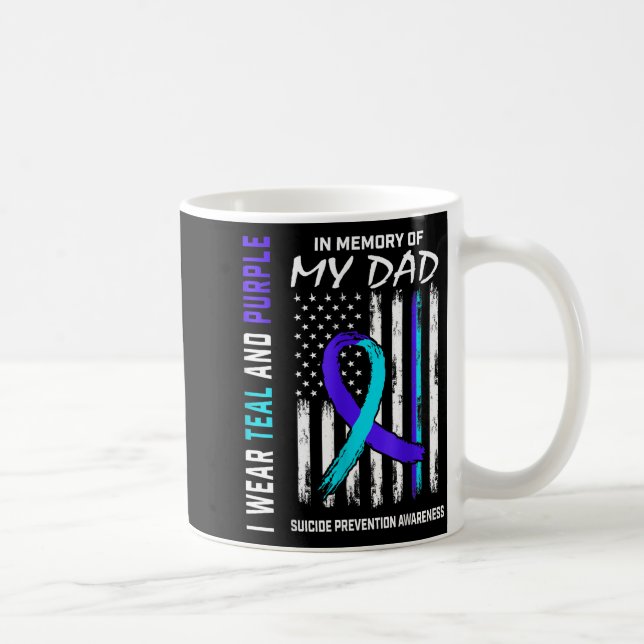 In Memory Of Dad Suicide Prevention Awareness Amer Coffee Mug (Right)