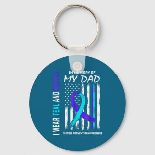 In Memory Of Dad Suicide Prevention Awareness Amer Keychain