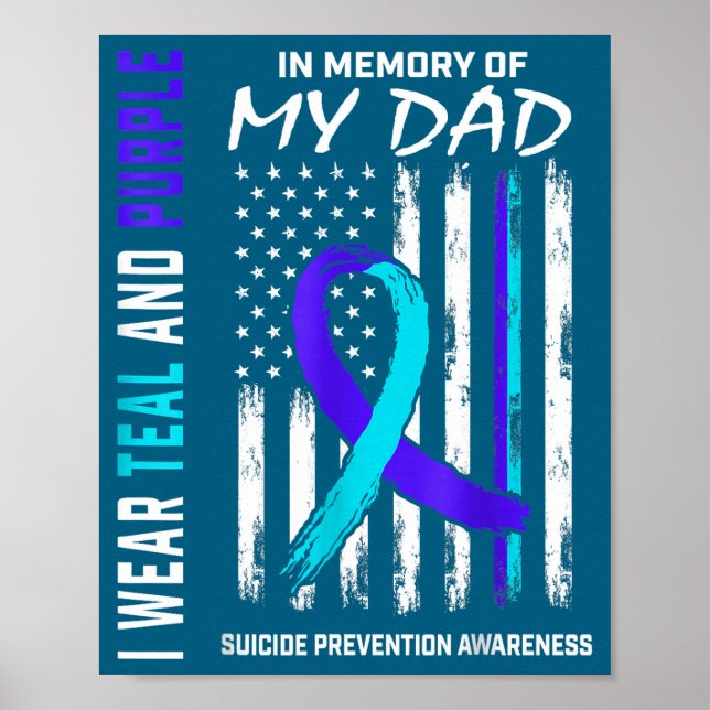 In Memory Of Dad Suicide Prevention Awareness Amer Poster (Front)