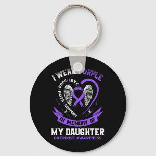 In Memory Of Daughter Drug Overdose Awareness Ribb Keychain