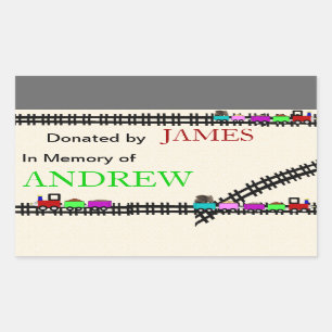 In Memory of Donated Train Bookplates Sticker