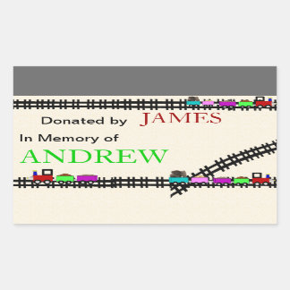 In Memory of Donated Train Bookplates Sticker
