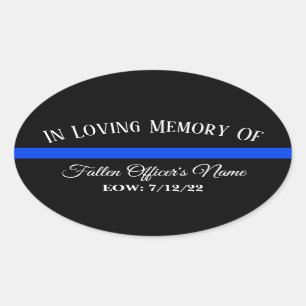 IN MEMORY OF FALLEN OFFICER THIN BLUE LINE STICKER