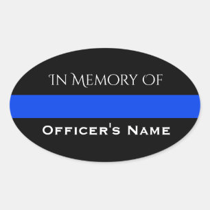 IN MEMORY OF FALLEN OFFICER THIN BLUE LINE STICKER