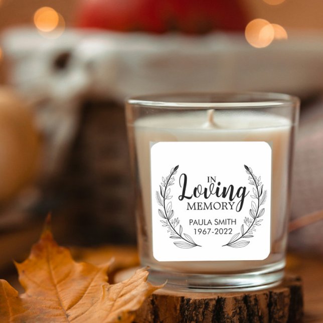 In Memory Of Funeral Gift In loving memory. Square Sticker (Creator Uploaded)