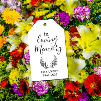 In Memory Of.  Funeral Gift In loving memory. Tags