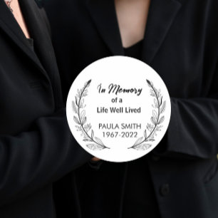 In Memory Of Funeral Gift loving memorial favor Classic Round Sticker