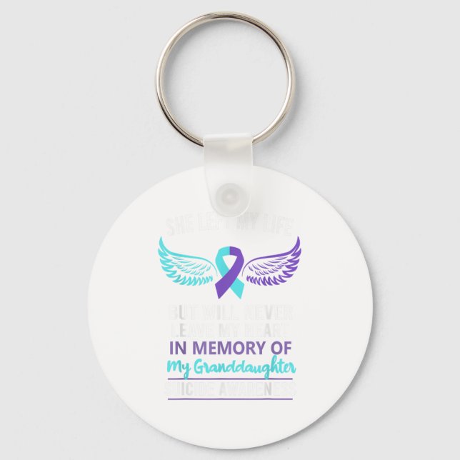 In Memory Of Granddaughter Suicide Awareness Preve Keychain (Front)