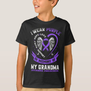 In Memory Of Grandma Drug Overdose Awareness Ribbo T-Shirt
