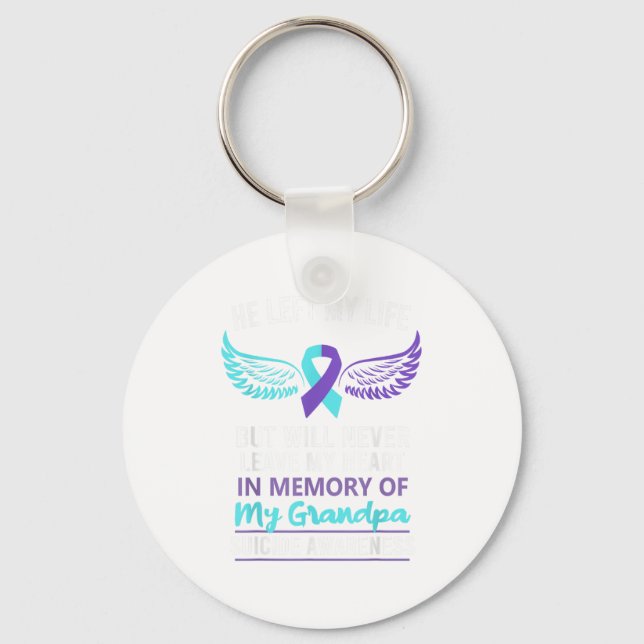 In Memory Of Grandpa Suicide Awareness Prevention  Keychain (Front)