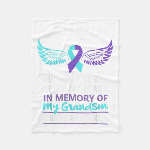 In Memory Of Grandson Suicide Awareness Prevention Fleece Blanket