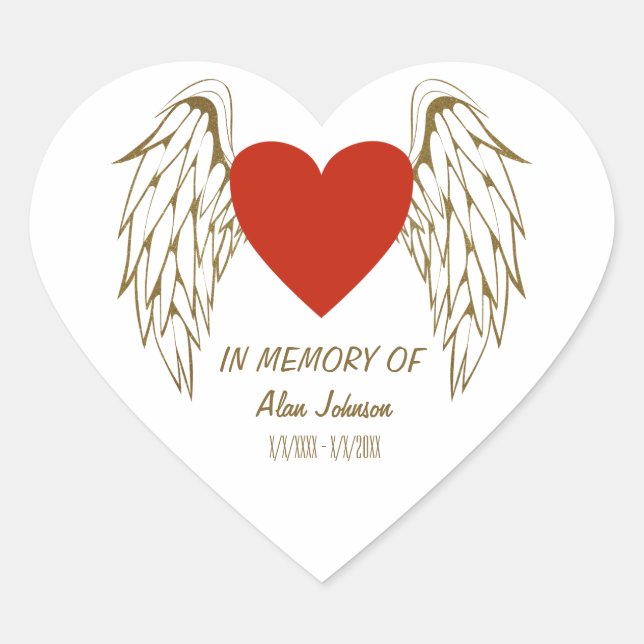In memory of heart sticker (Front)