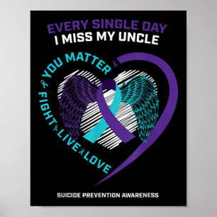 In Memory Of I Miss My Uncle Suicide Prevention Aw Poster