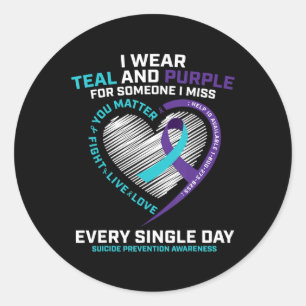 In Memory Of I Miss Son Mom Dad Suicide Prevention Classic Round Sticker