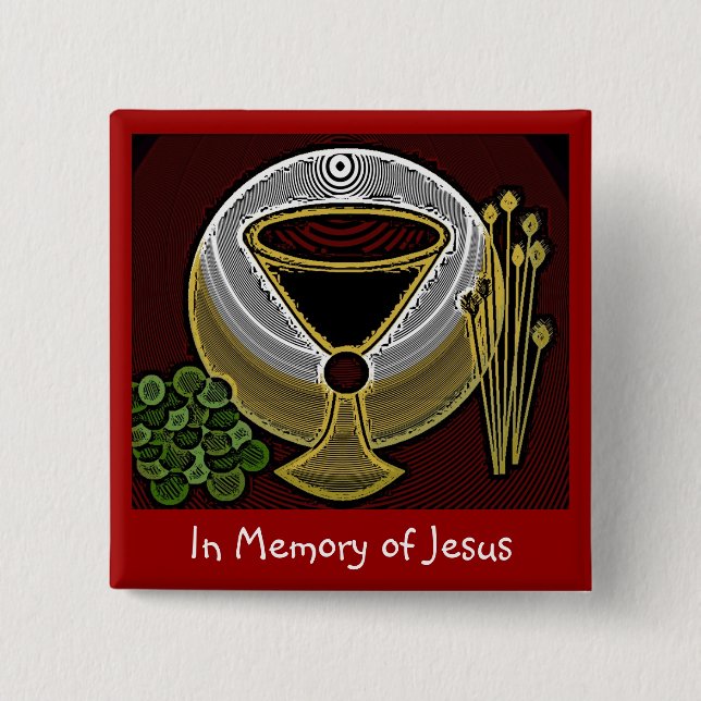 In Memory of Jesus 2 Inch Square Button (Front)