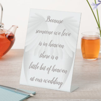In Memory of Loved On Wedding Reception  Pedestal Sign