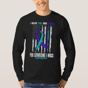 In Memory Of Loved One Suicide Awareness Usa Flag  T-Shirt