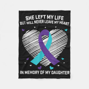 In Memory Of Loving Daughter Suicide Awareness Pre Fleece Blanket