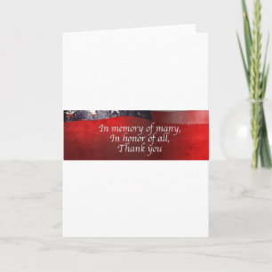 In Memory Of Many In Honour Of All Thank You Card
