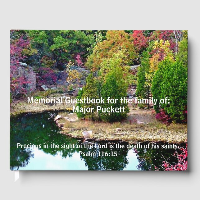 In Memory Of Memorial Funeral Guest Registry Guest Book (Front)