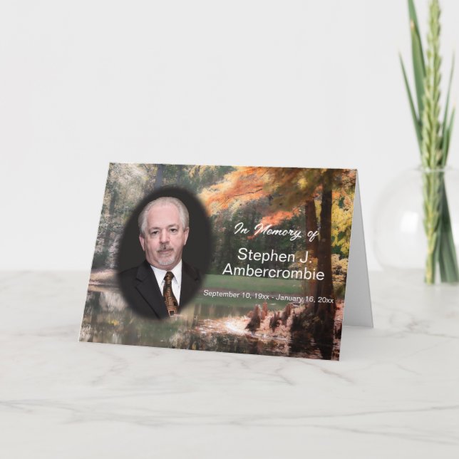 In Memory of Memorial Service Bulletin Card (Front)