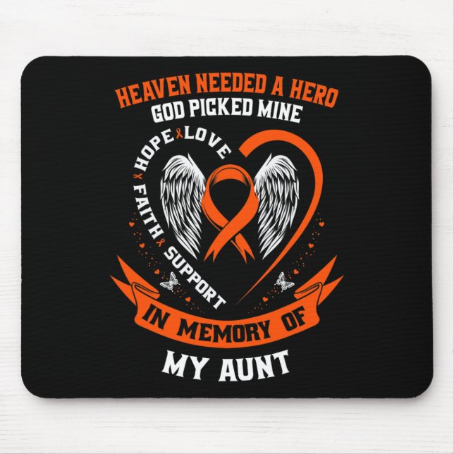 In Memory Of My Aunt Leukaemia Awareness Memorial  Mouse Pad (Front)