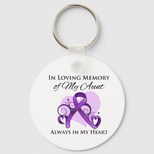 In Memory of My Aunt - Pancreatic Cancer Keychain