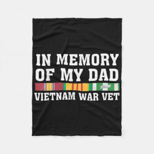 In Memory Of My Dad Vietnam Veteran Family Matchin Fleece Blanket