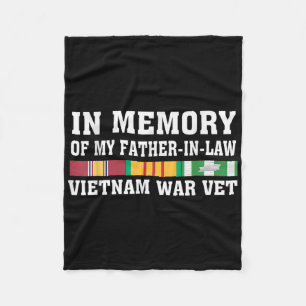 In Memory Of My Father-in-law Vietnam Veteran Us V Fleece Blanket
