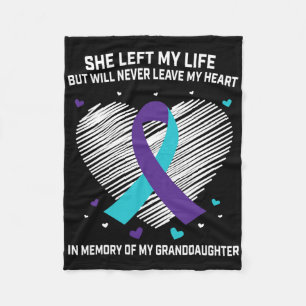 In Memory Of My Granddaughter Suicide Awareness Pr Fleece Blanket