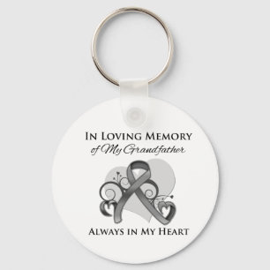 In Memory of My Grandfather - Brain Cancer Keychain