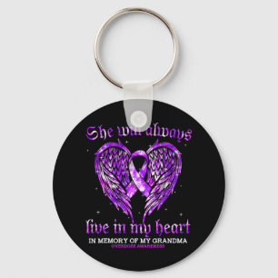 In Memory Of My Grandma Overdose Awareness Angel W Keychain