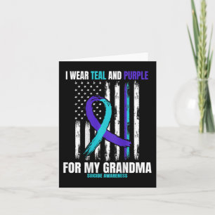 In Memory Of My Grandma Suicide Awareness Flag Bac Card