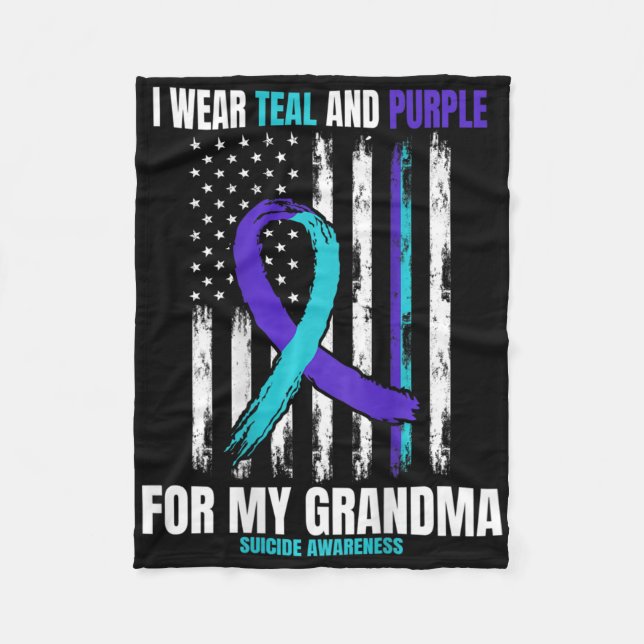 In Memory Of My Grandma Suicide Awareness Flag Ck  Fleece Blanket (Front)