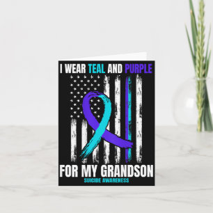 In Memory Of My Grandson Suicide Awareness Flag Ba Card