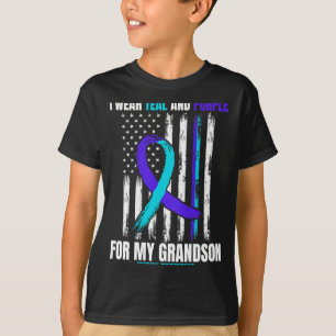 In Memory Of My Grandson Suicide Awareness Flag Ba T-Shirt