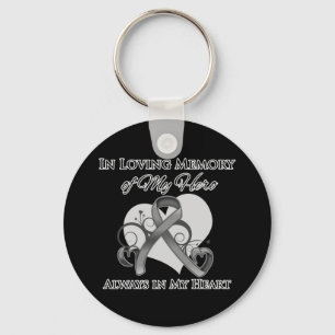 In Memory of My Hero - Brain Cancer Keychain