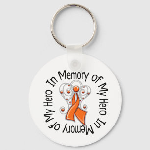 In Memory of My Hero Leukaemia Angel Wings Keychain