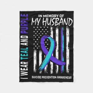 In Memory Of My Husnd Suicide Awareness Prevention Fleece Blanket