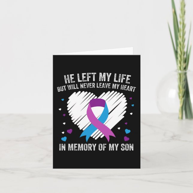 In Memory of My Loving Son Suicide Prevention Awar Card (Front)