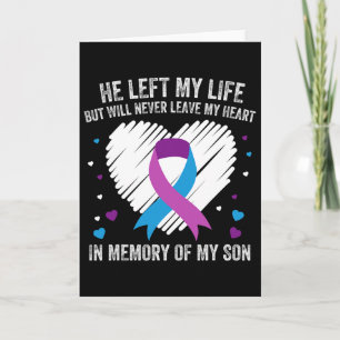 In Memory Of My Loving Son Suicide Prevention Awar Card