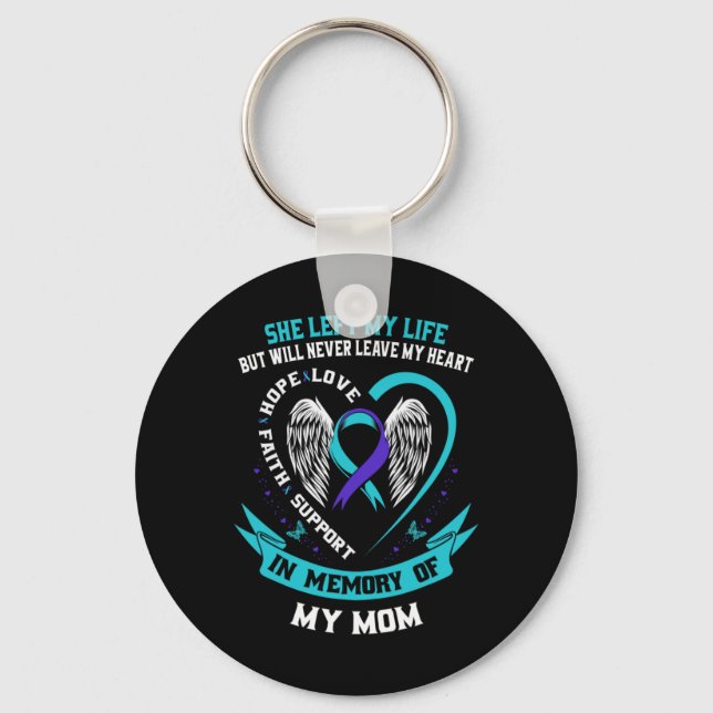 In Memory Of My Mom Loss Of Mother Suicide Awarene Keychain (Front)