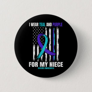 In Memory Of My Niece Suicide Awareness Usa Flag C 2 Inch Round Button