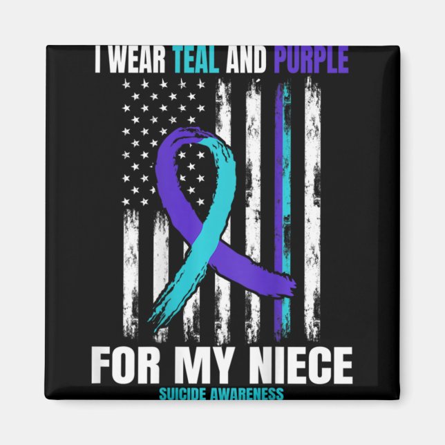 In Memory Of My Niece Suicide Awareness Usa Flag C Magnet (Front)