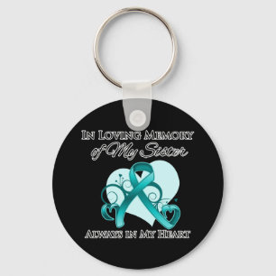 In Memory of My Sister - Ovarian Cancer Keychain