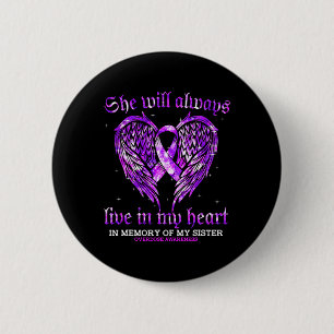 In Memory Of My Sister Overdose Awareness Angel Wi 2 Inch Round Button