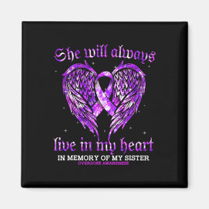 In Memory Of My Sister Overdose Awareness Angel Wi Magnet