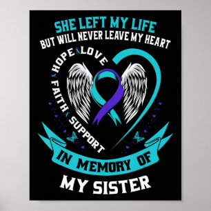 In Memory of my Sister Suicide Awareness Memorial Poster