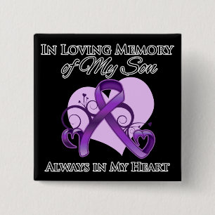 In Memory of My Son - Pancreatic Cancer 2 Inch Square Button