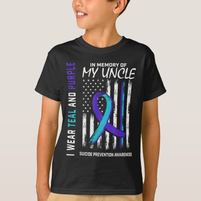 In Memory Of My Uncle Suicide Awareness Prevention T-Shirt (Front)